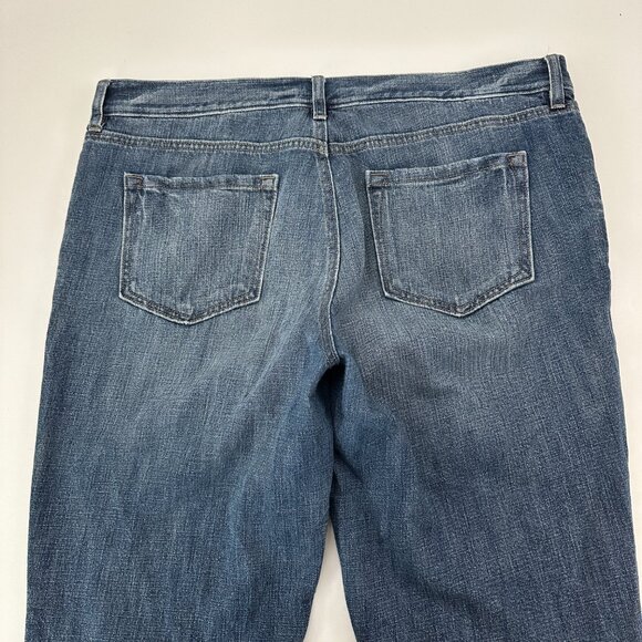 Loft Boyfriend Button Fly Women's size 14 Dark Wash Blue Denim jeans - Picture 5 of 5